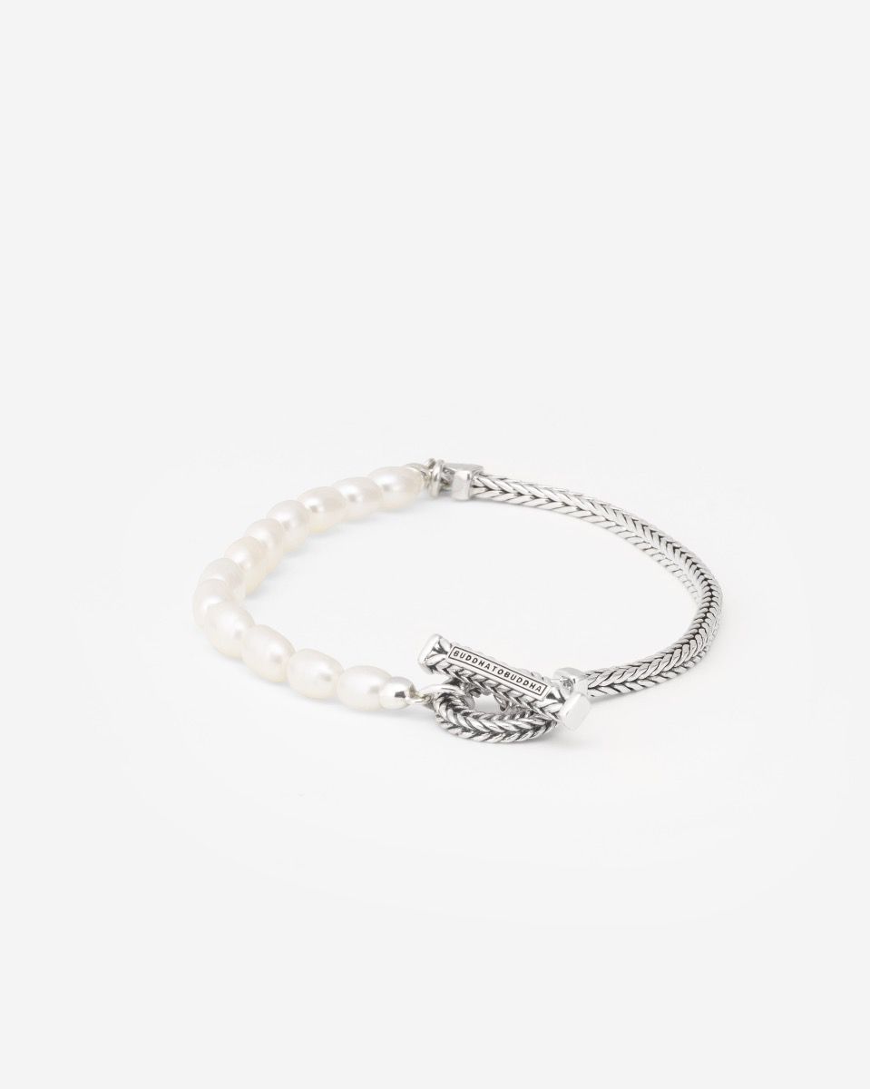 Buddha to Buddha Armband Barbara Pearl Gekweekte zoetwaterparels / gerecycled 925 sterling zilver White 001J011391304 hoofdfoto