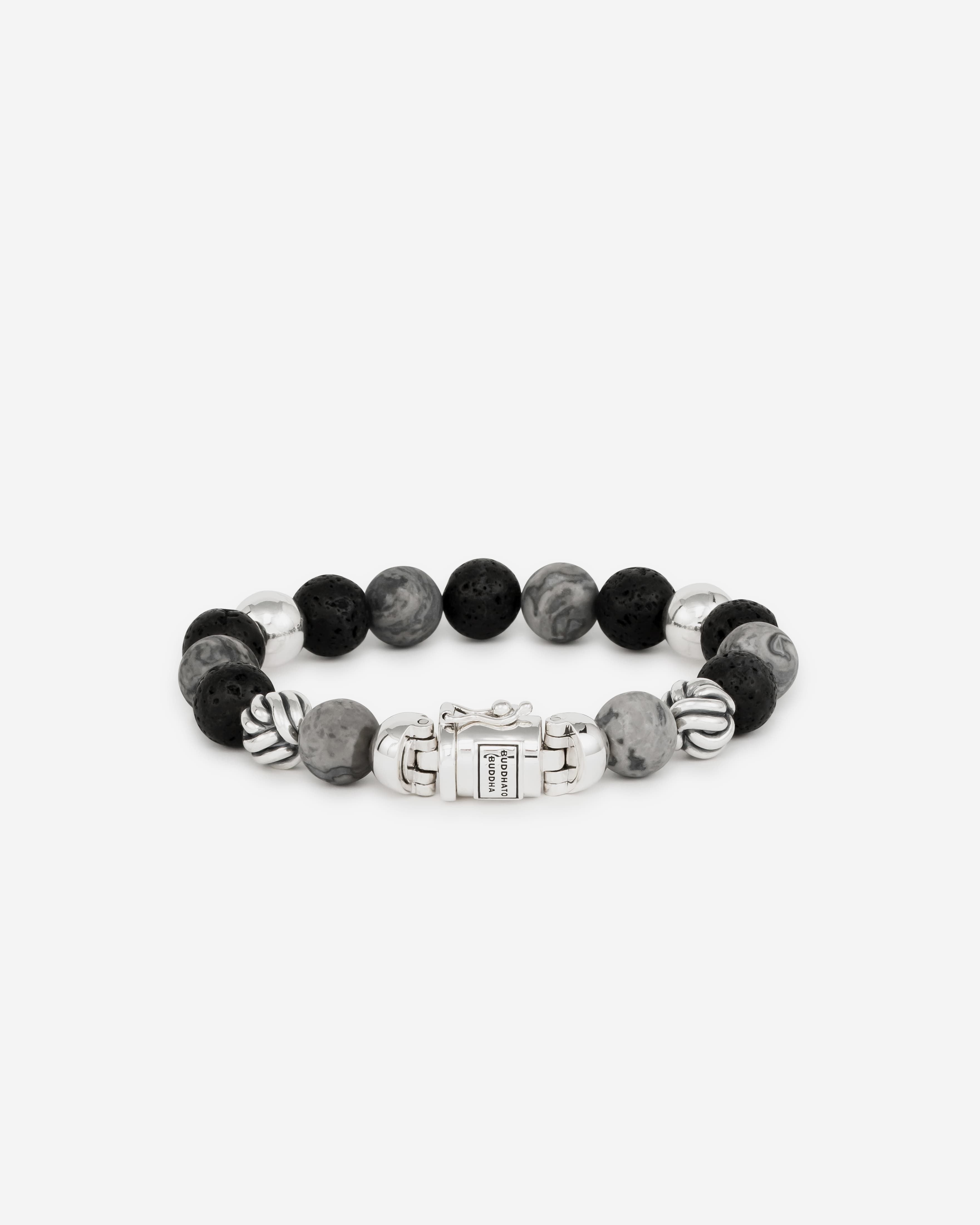 Buddha to Buddha Armband Spirit Bead Mix Grey Picasso Jasper Beads 001J011883605 hoofdfoto
