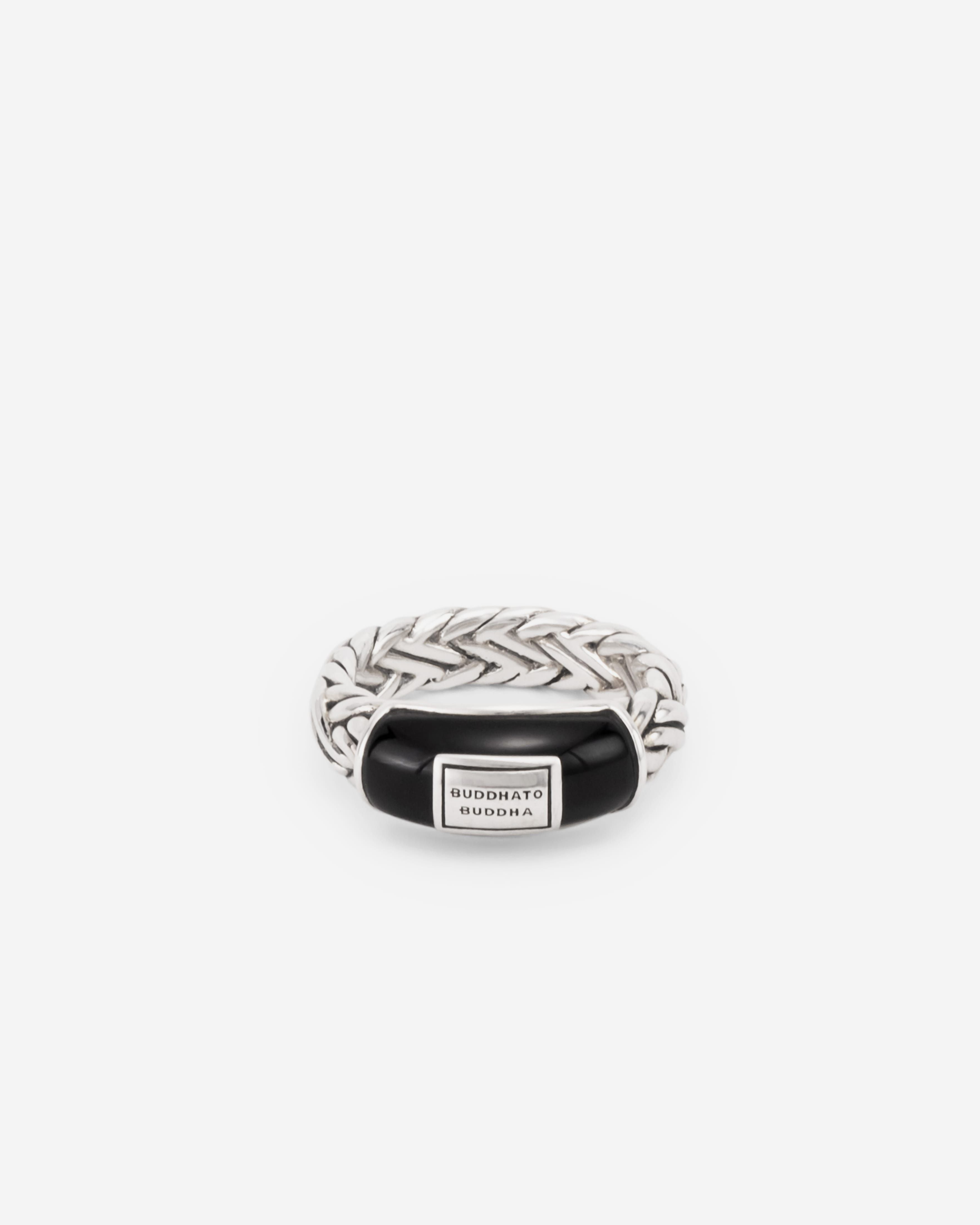 Buddha to Buddha Ring Katja XS Onyx Zilver Zwart 001J021720120