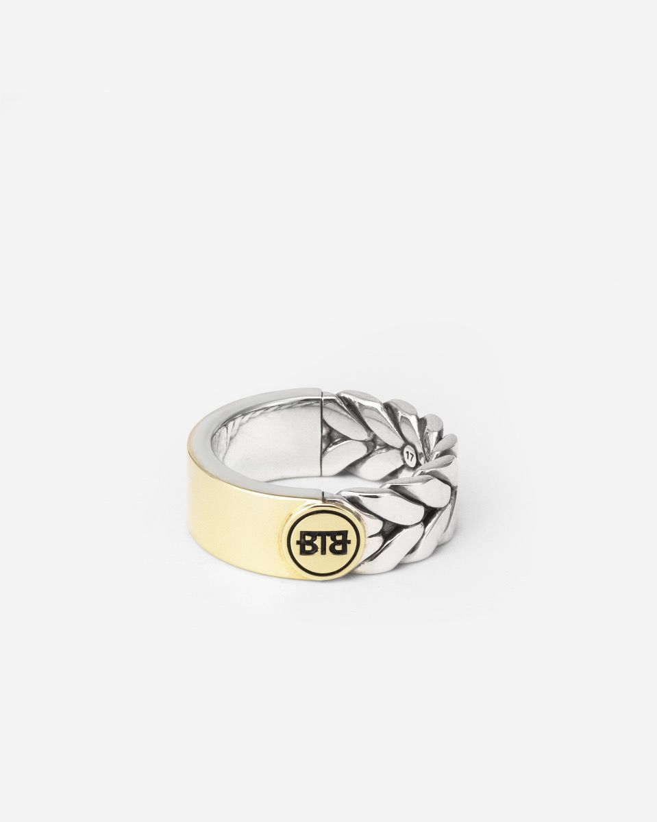 Buddha to Buddha Ring Barbara Dual Bicolor Gerecycled 925 sterling zilver / 14-karaat goud Zilver/Goud 001J02335E820 hoofdfoto