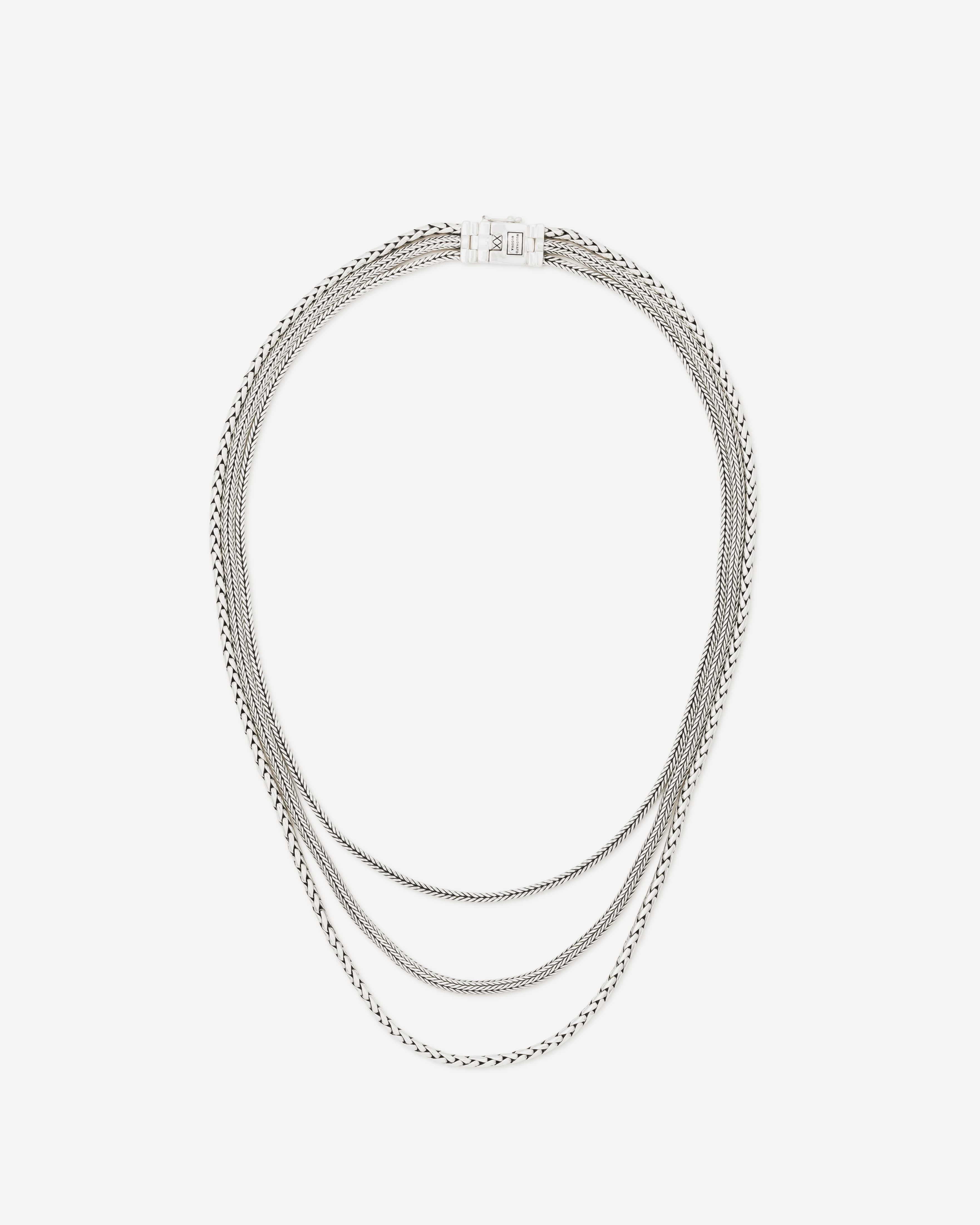 Buddha to Buddha Ketting Triple Mini 56cm Zilver 001J044500100 hoofdfoto