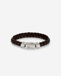 Buddha to Buddha Armband Mangky Small Brown Zilver en leer Bruin 001J051260405