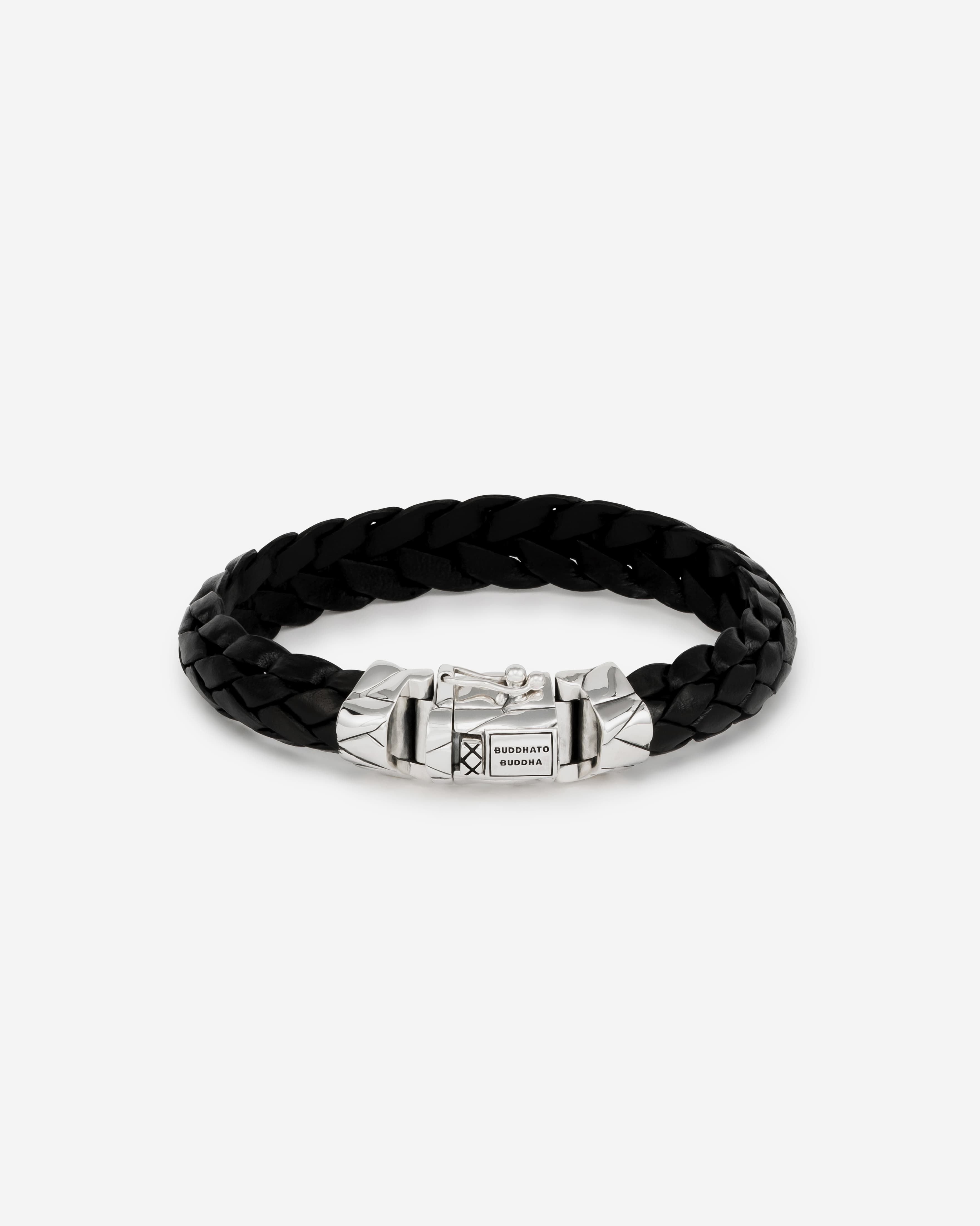 Buddha to Buddha Armband Mangky Zilver en leer Zwart 001J051270312 hoofdfoto