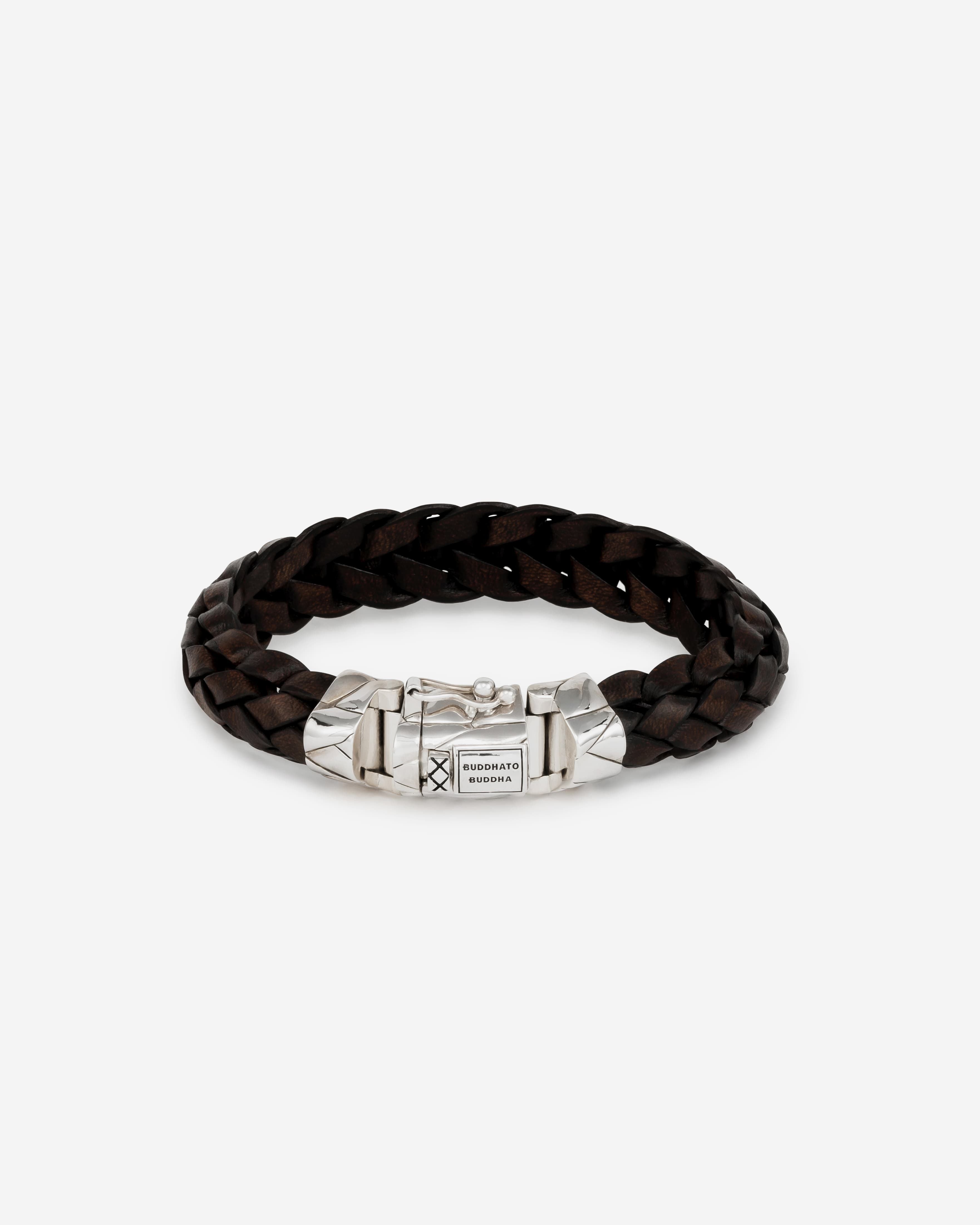Buddha to Buddha Armband Mangky Brown Zilver en leer Bruin 001J051270405
