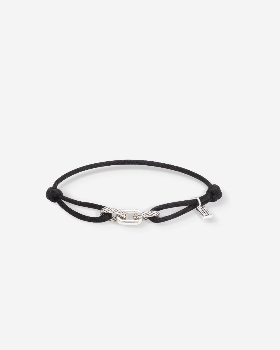 Buddha to Buddha Armband Katja Cord 100% Polyester / gerecycled 925 sterling zilver Zwart 001J051330325 hoofdfoto