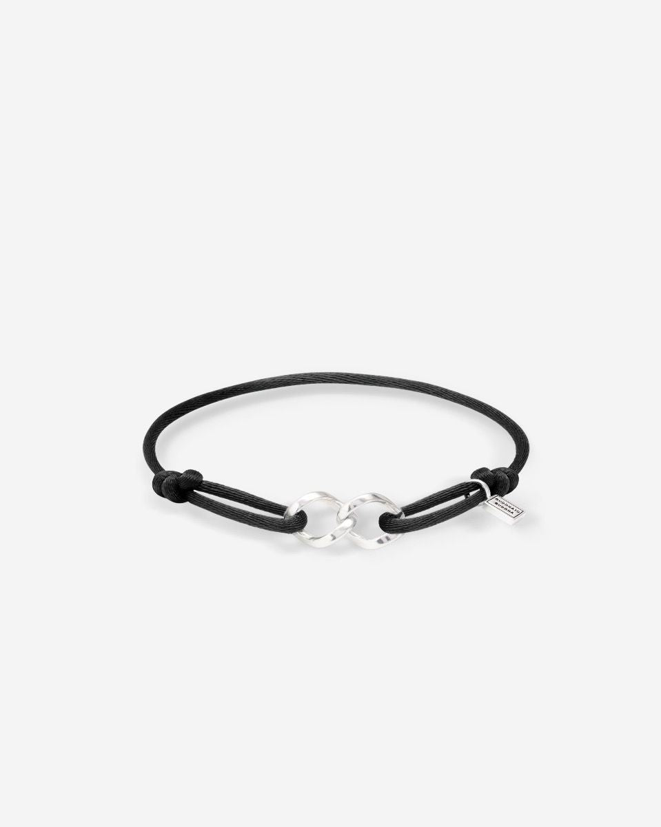 Buddha to Buddha Armband Chain XS Cord 100% Polyester / gerecycled 925 sterling zilver Zwart 001J051350325 hoofdfoto