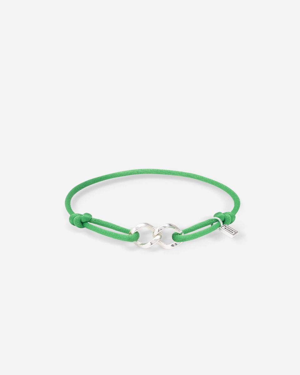 Buddha to Buddha Armband Chain XS Cord Buddha Green 100% Polyester / gerecycled 925 sterling zilver 001J051350725 hoofdfoto