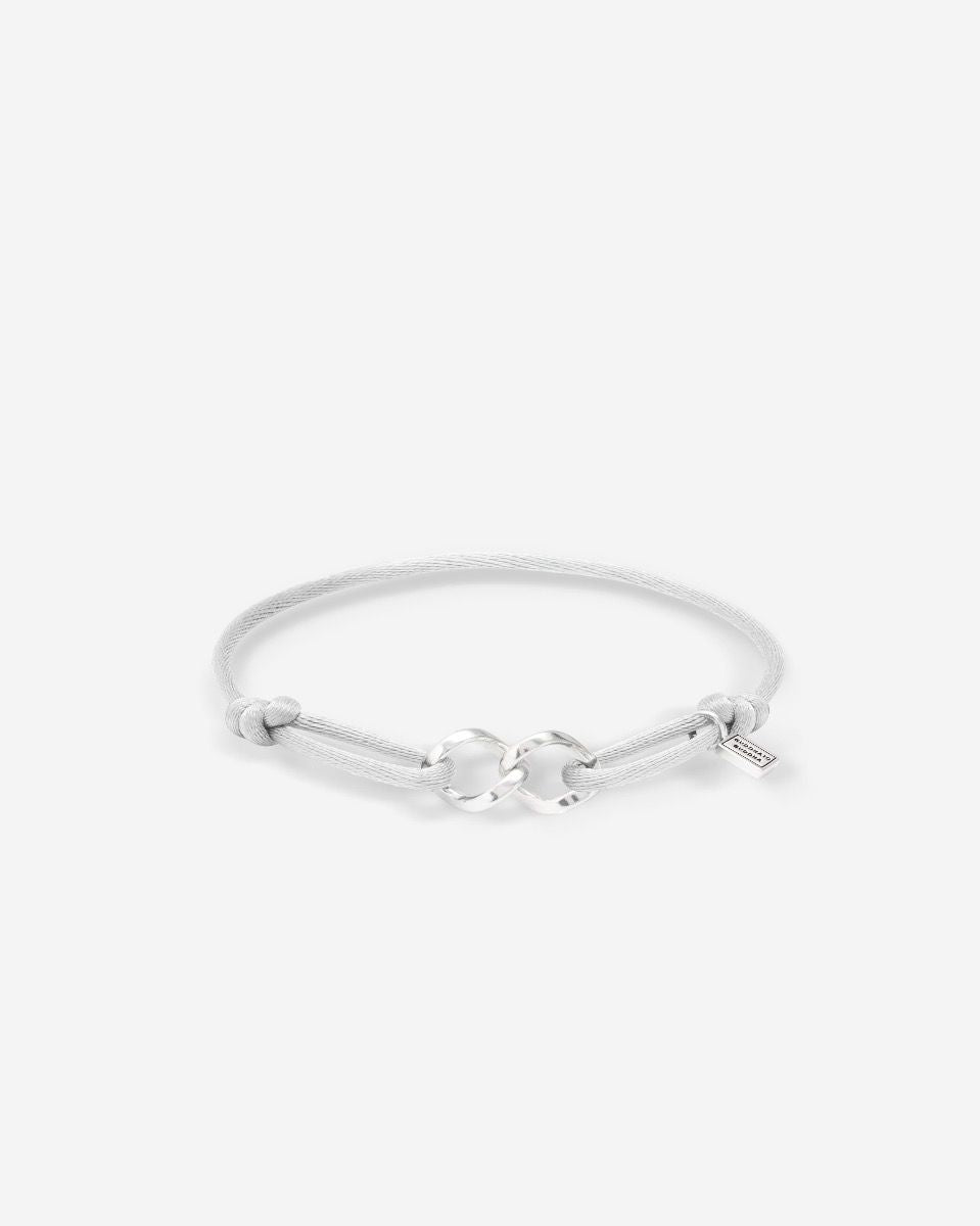 Buddha to Buddha Armband Chain XS Cord Grey 100% Polyester / gerecycled 925 sterling zilver 001J051352025 hoofdfoto