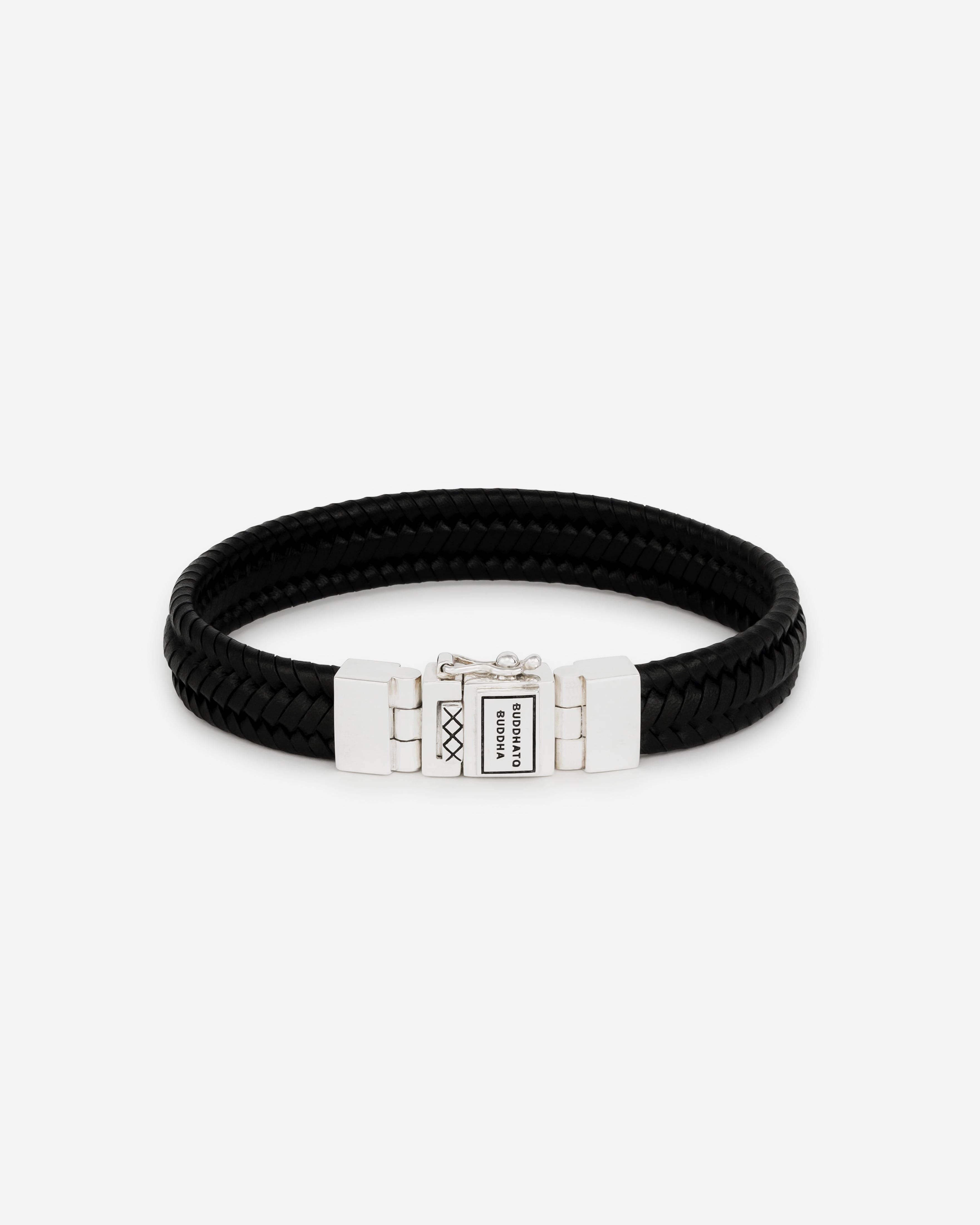 Buddha to Buddha Armband Edwin Small Leer Zwart 001J051810306 hoofdfoto