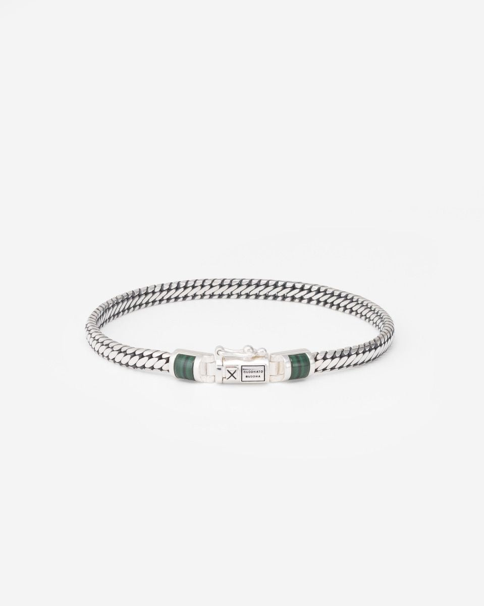 Buddha to Buddha Armband Ben Mini Gemstone Malachite Edelsteen / gerecycled 925 sterling zilver Malachiet 001K01101E712 hoofdfoto