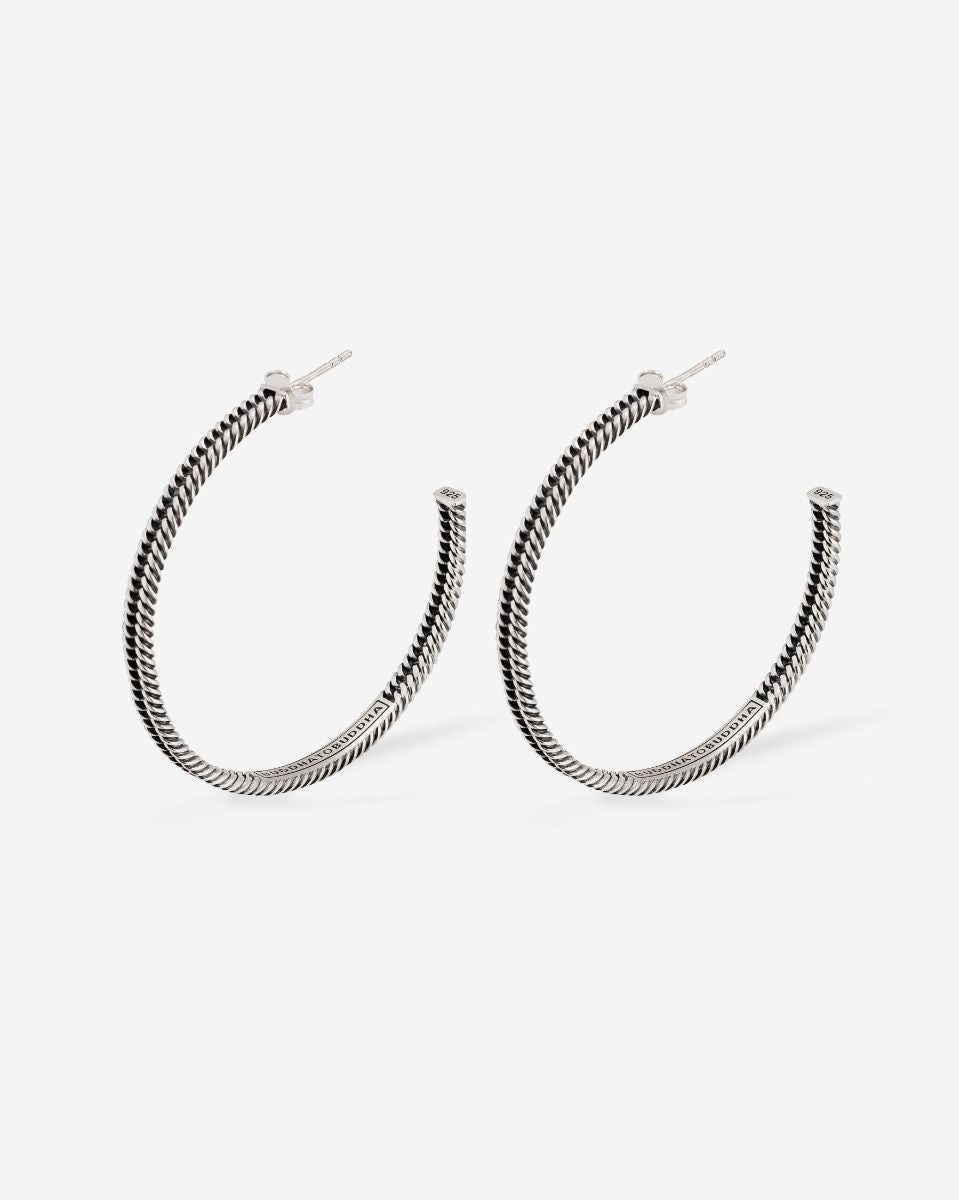 Buddha to Buddha Oorbellen Chain Hoop Zilver 002J034450100 hoofdfoto