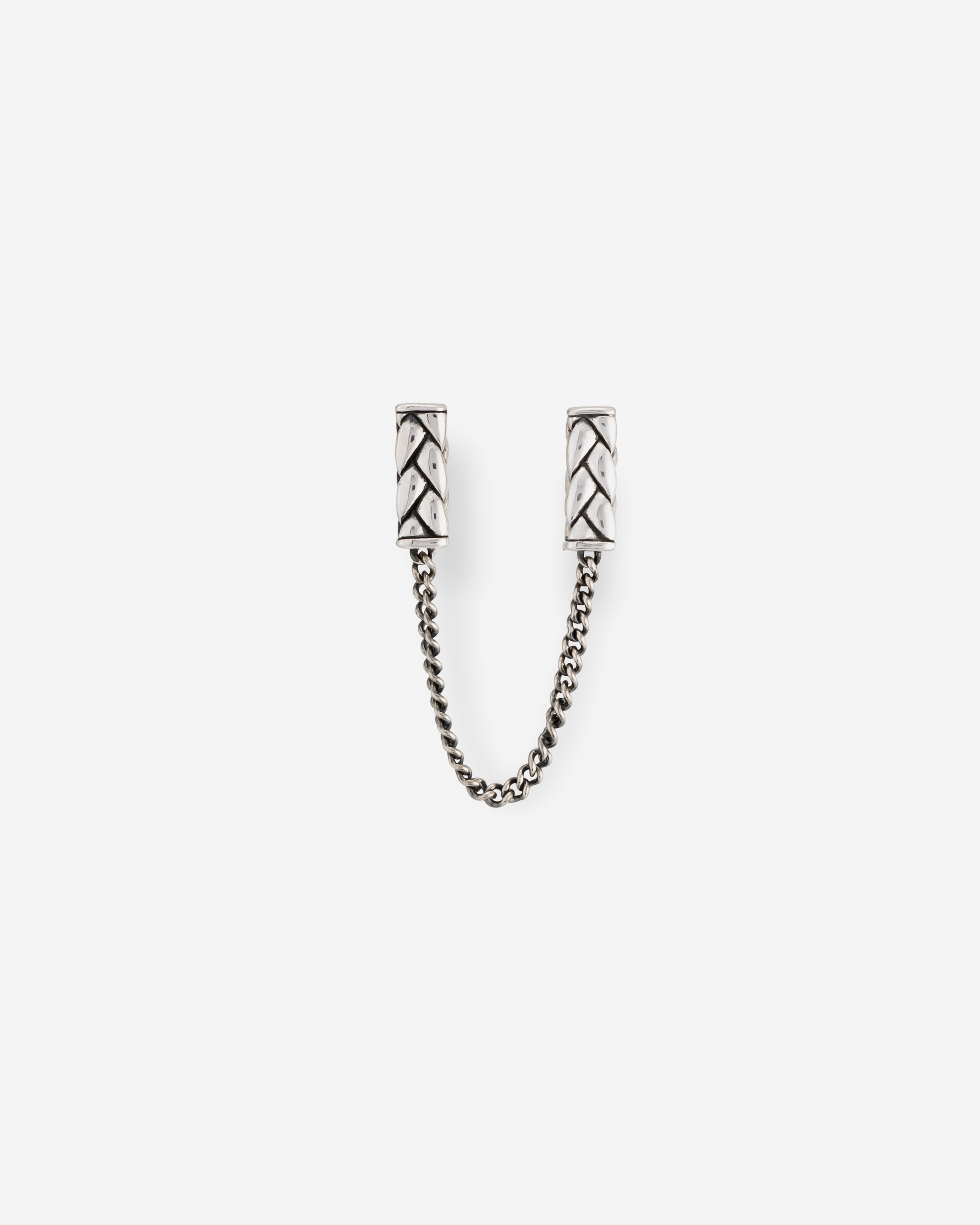 Buddha to Buddha Oorbellen George Double Earstud Single Piece Zilver 002J034190100