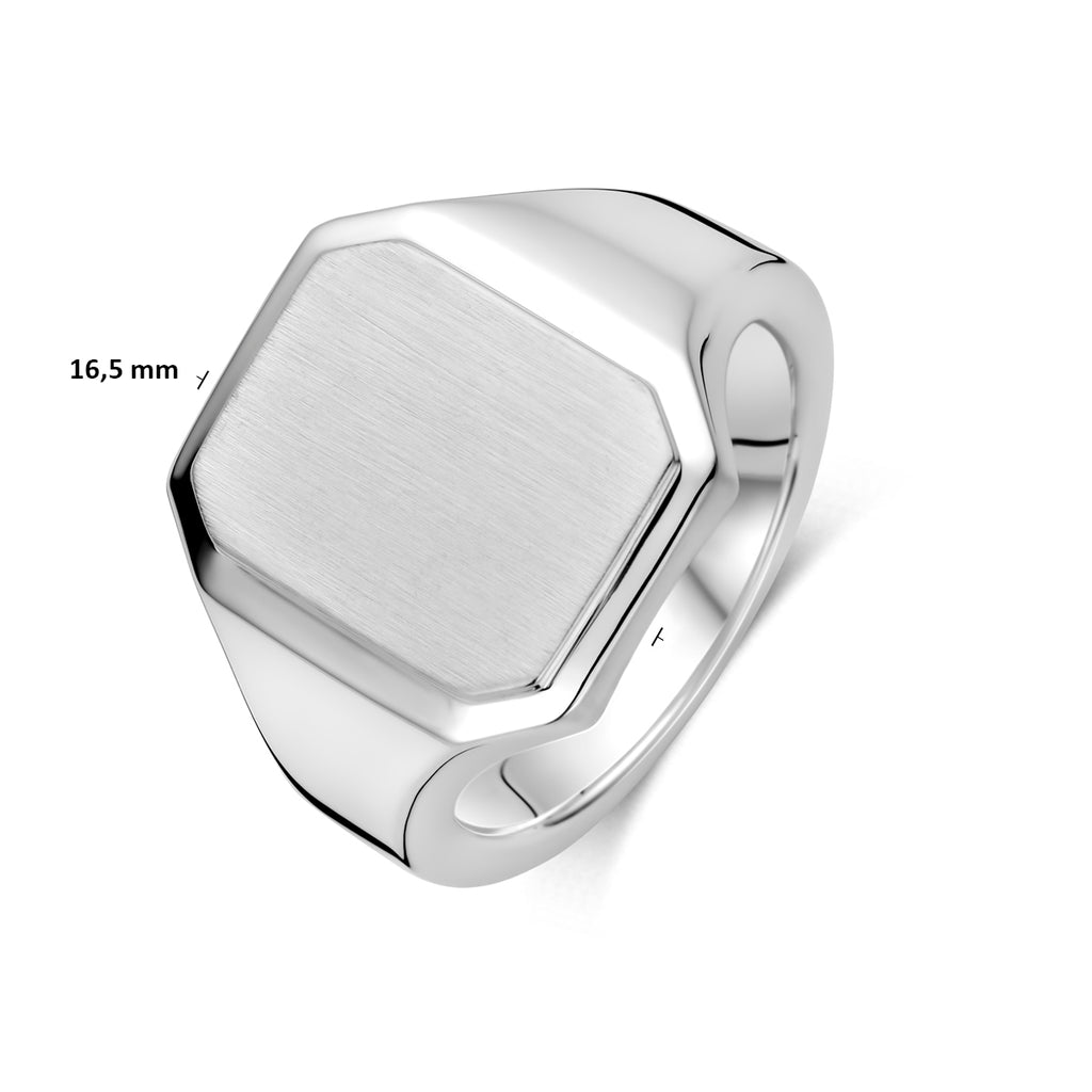 925 sterling zilveren graveerring met mat-glanzende afwerking
