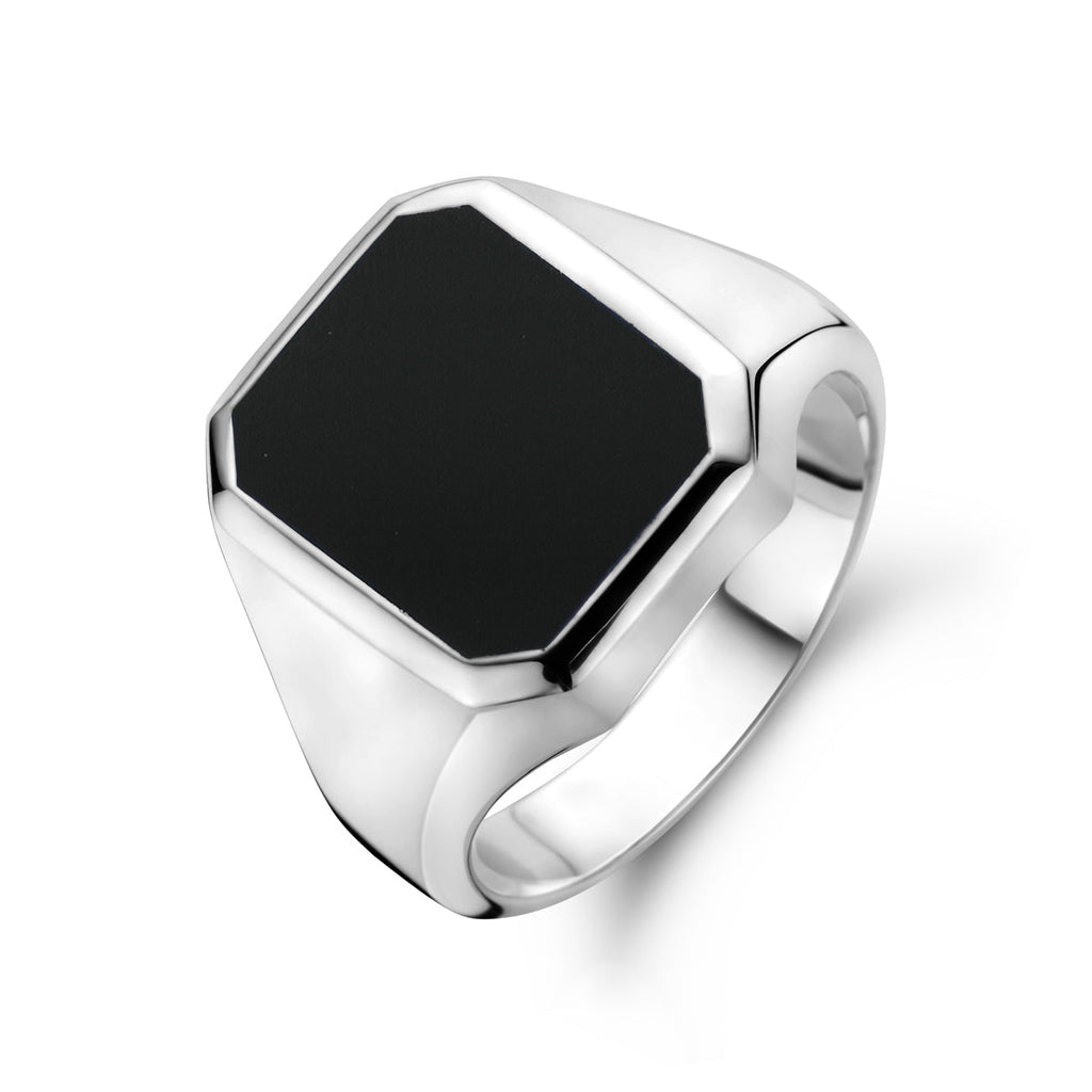 1014618 zegelring massief onyx 13 x 11 mm