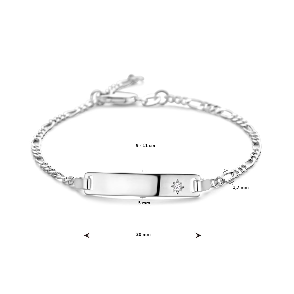 925 zilveren graveerarmband met zirkonia 5 mm 1019476