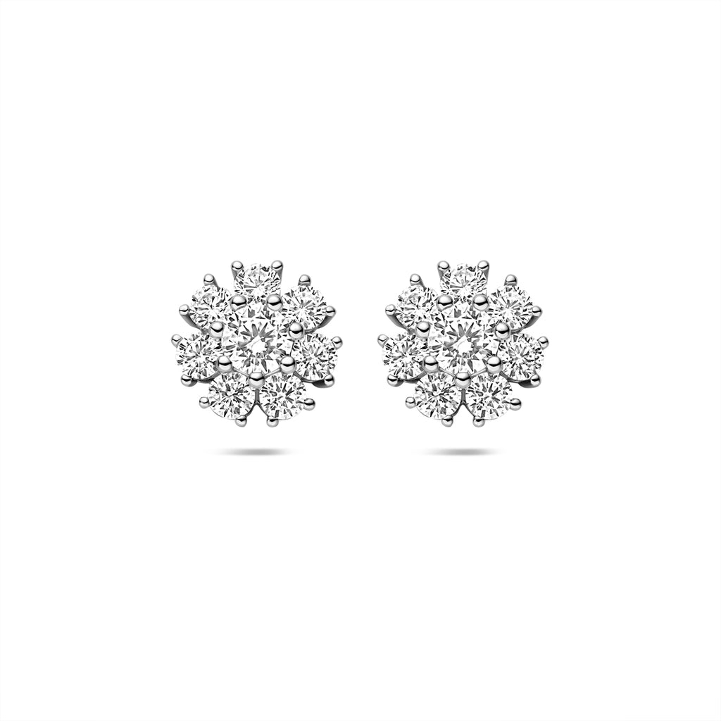 gerhodineerd 925 zilveren oorknoppen met zirkonia 10,5 mm 1342052
