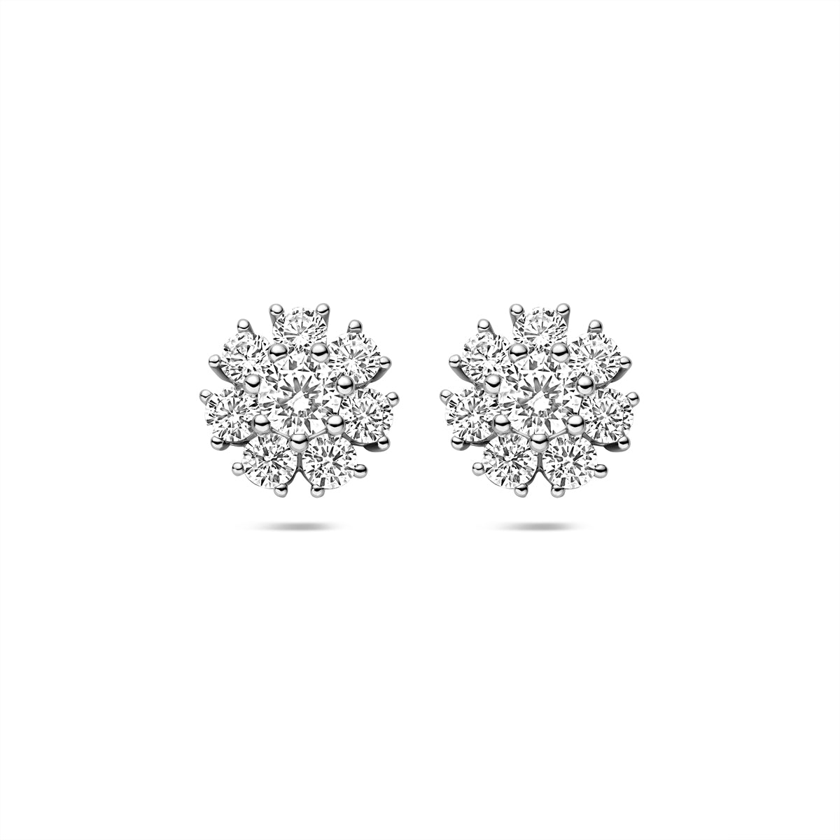gerhodineerd 925 zilveren oorknoppen met zirkonia 10,5 mm 1342052