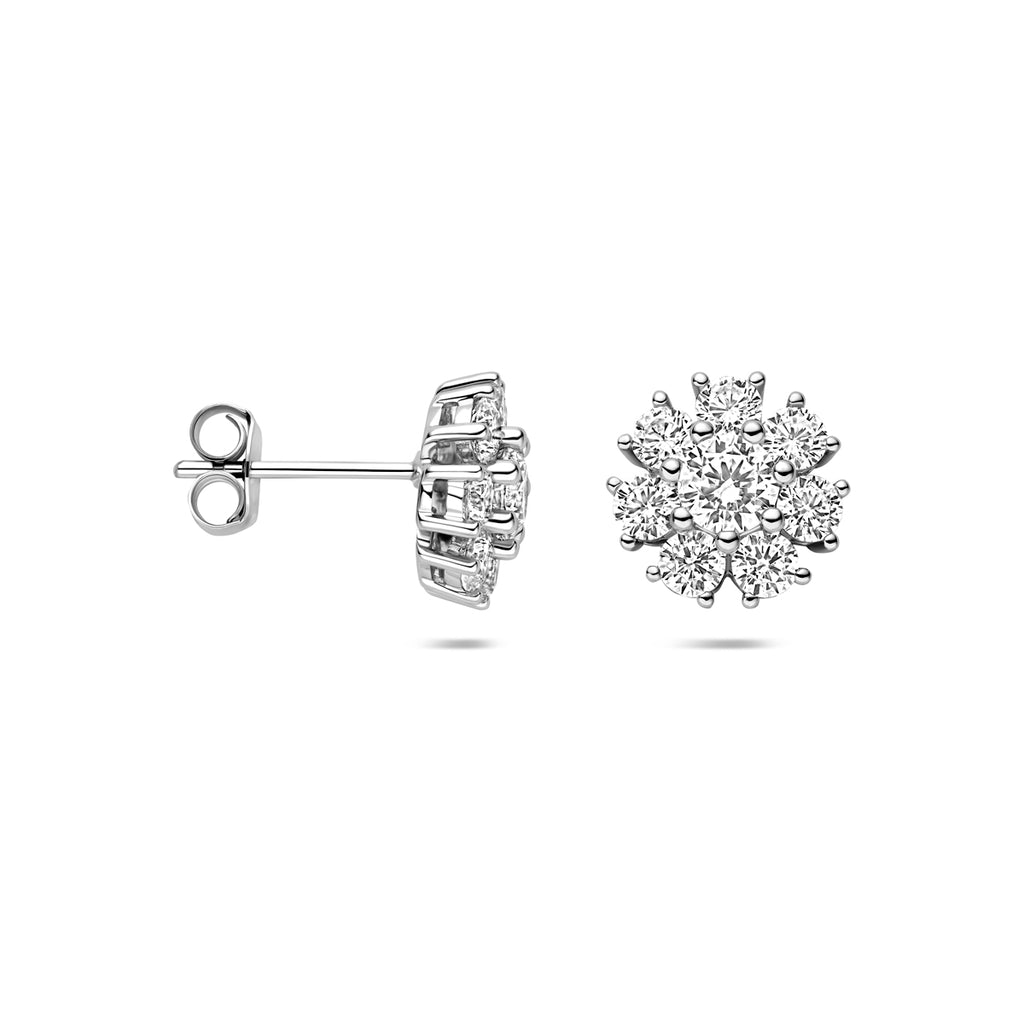 gerhodineerd 925 zilveren oorknoppen met zirkonia 10,5 mm 1342052