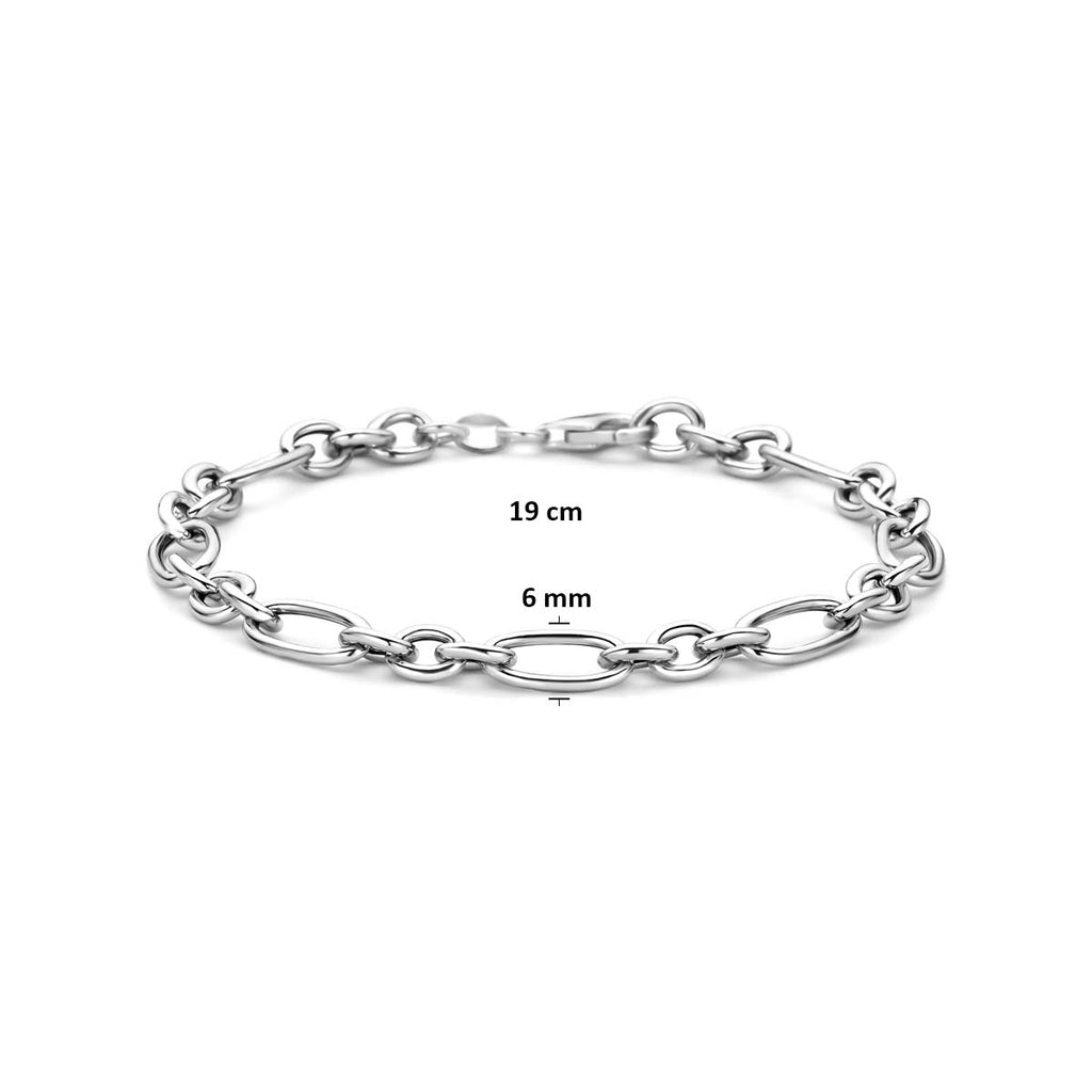 gerhodineerd 925 zilveren armband 6 mm 19 cm 1343397