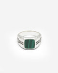 046MA 19 - Ring Tangguh Small Silver Malachite 001j02046E719