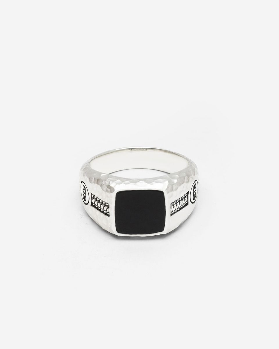 Buddha to Buddha Ring Tangguh Small Onyx Edelsteen / gerecycled 925 sterling zilver 001J020461518 hoofdfoto