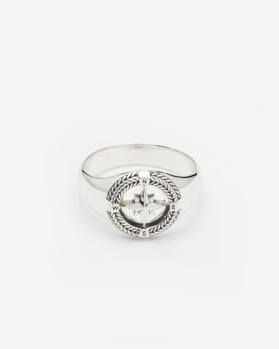 Buddha to Buddha Ring Signet Compass Gerecycled 925 sterling zilver 001J020570119 hoofdfoto