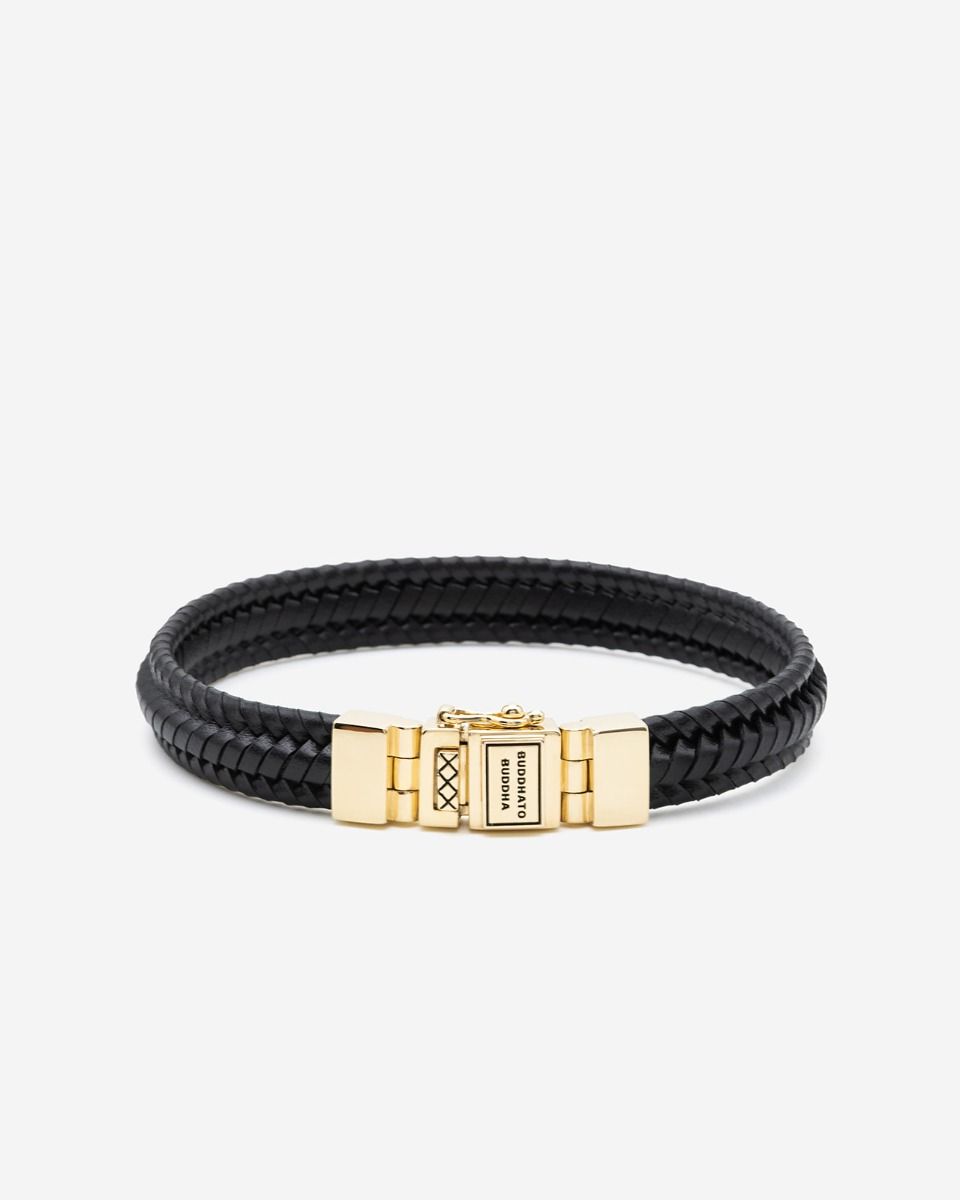 Buddha to Buddha Armband Edwin Small Vermeil Premium gold plated recycled 925 Silver / Leather Gold Vermeil 001J05181E904 hoofdfoto