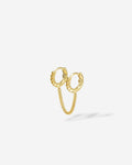 Buddha to Buddha Oorbellen Nathalie Hoops Double Linked Vermeil Single Piece Verguld gerecycled 925 sterling zilver Gold Plated 002J03407E900 hoofdfoto