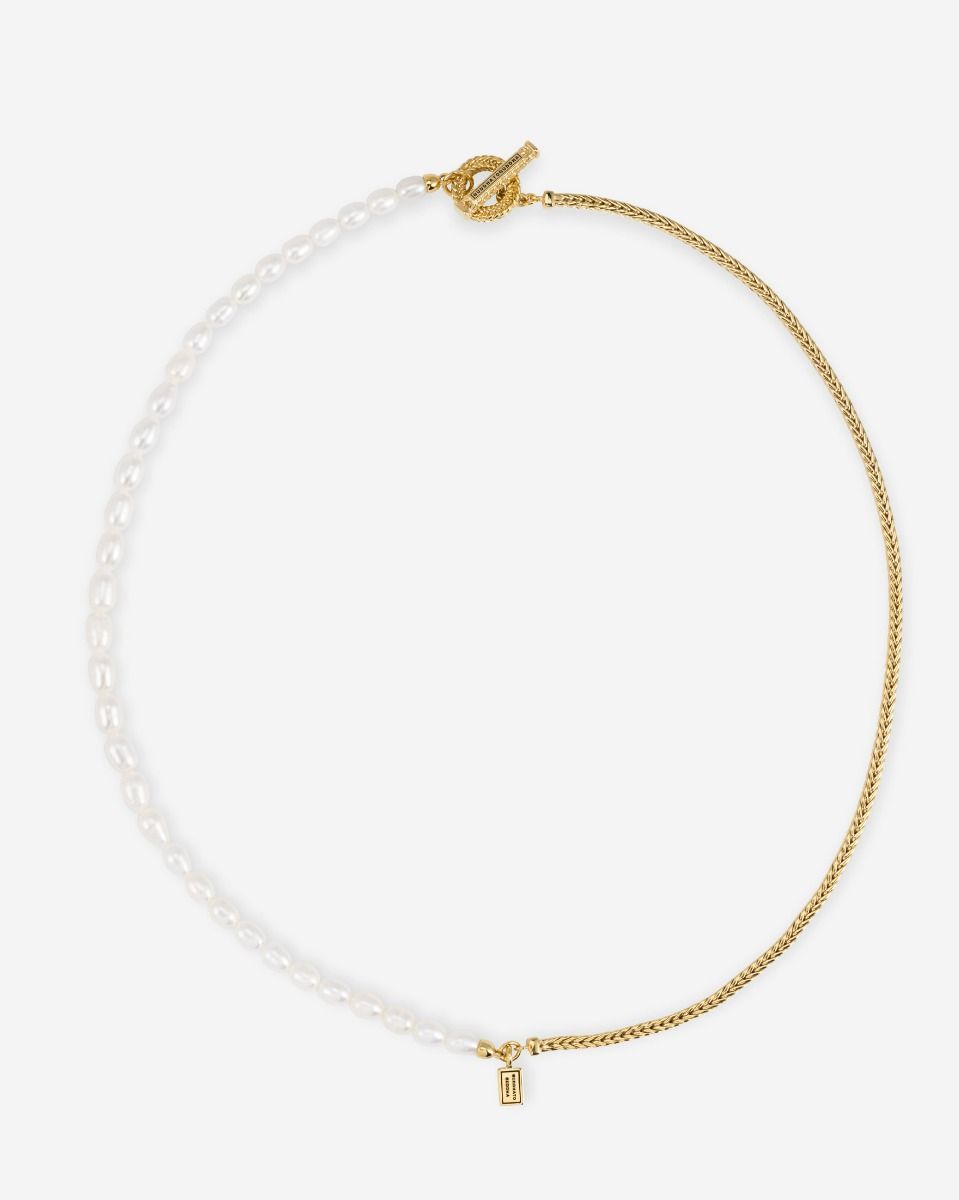 Buddha to Buddha Ketting Barbara Mini Pearl Vermeil Cultured freshwater pearls / Gold plated recycled 925 silver 001J04713E900 hoofdfoto