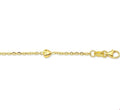 14 karaat geelgouden kinderarmband met hart, 13 cm