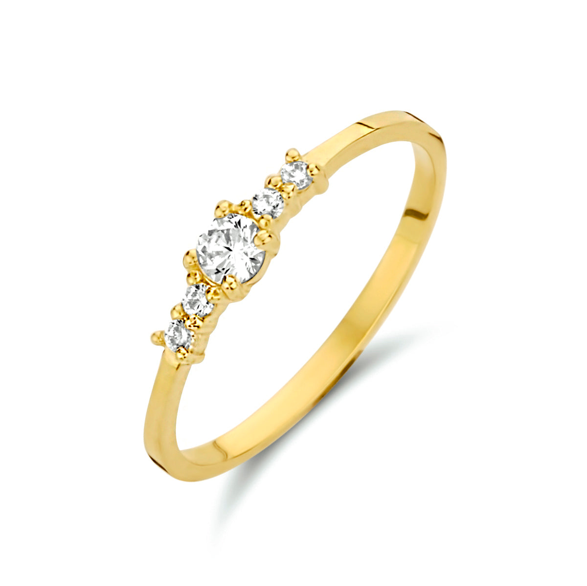 14 Karaat Geelgouden Ring met Zirkonia