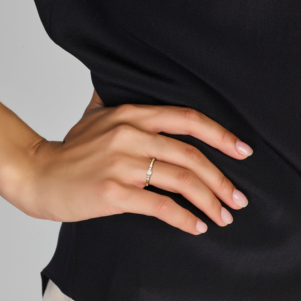 14 Karaat Geelgouden Ring met Zirkonia