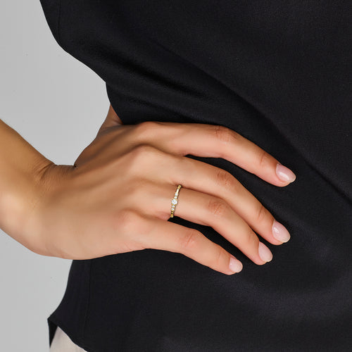 14 Karaat Geelgouden Ring met Zirkonia