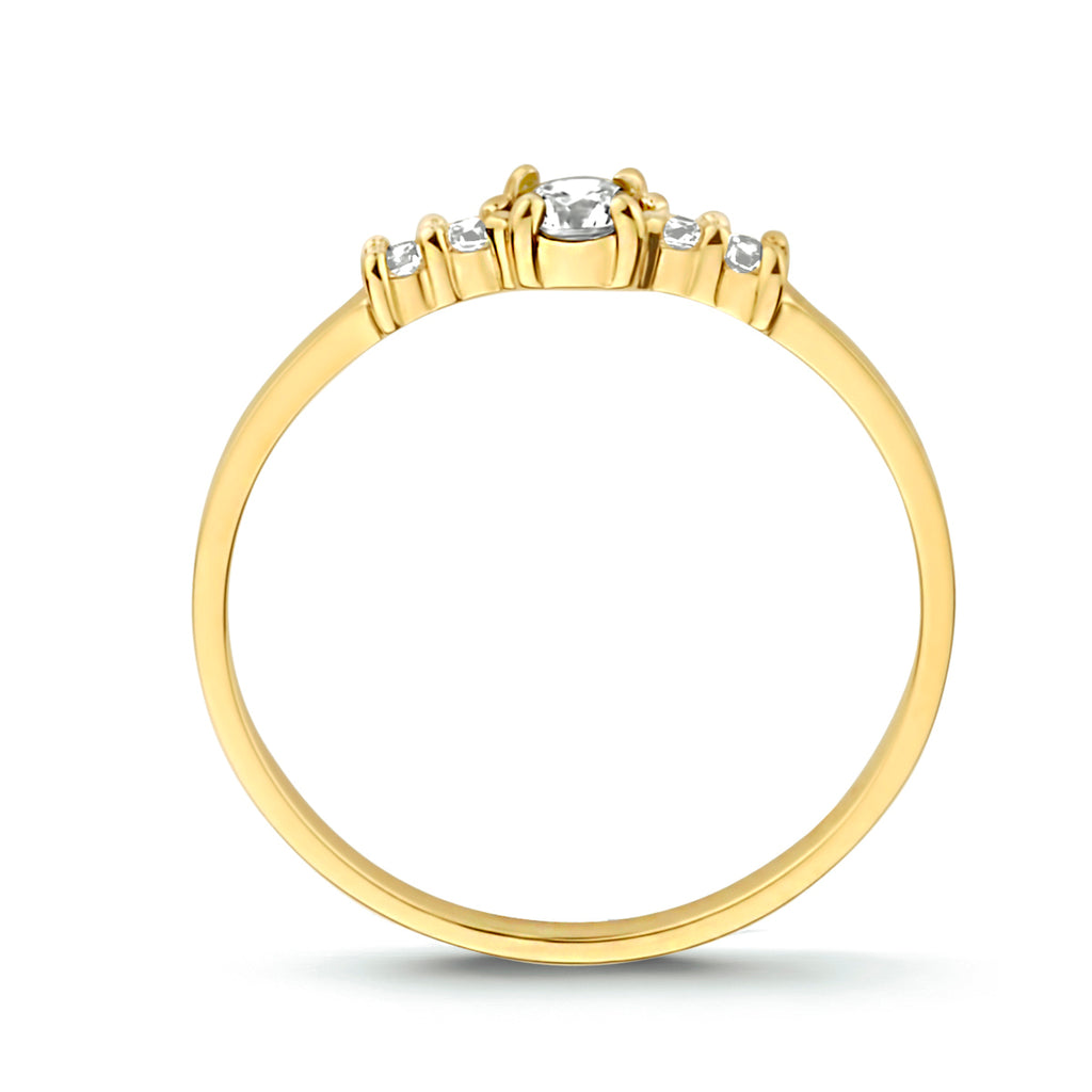 14 Karaat Geelgouden Ring met Zirkonia