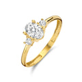 Kasius 14K Geelgouden Trilogie Ring met Zirkonia 4025127