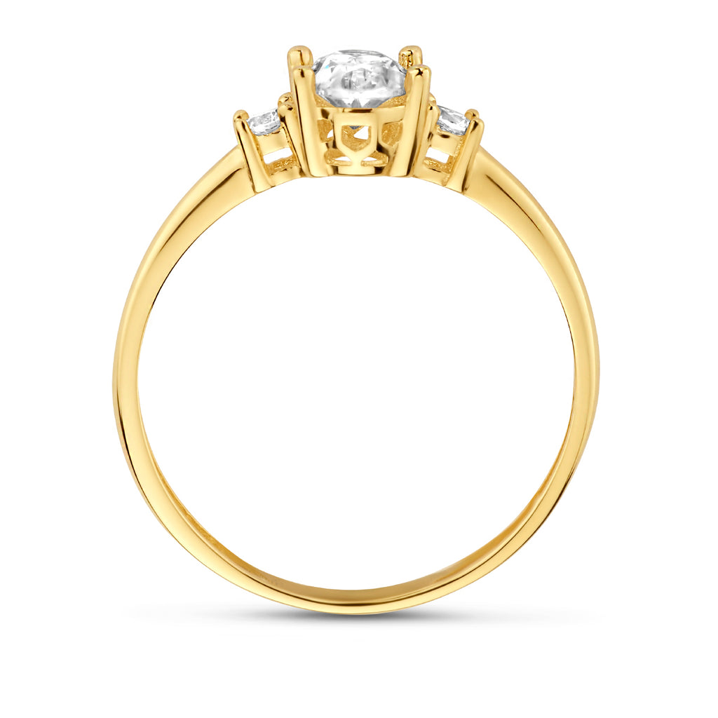 Kasius 14K Geelgouden Trilogie Ring met Zirkonia 4025127 - aanzicht 4