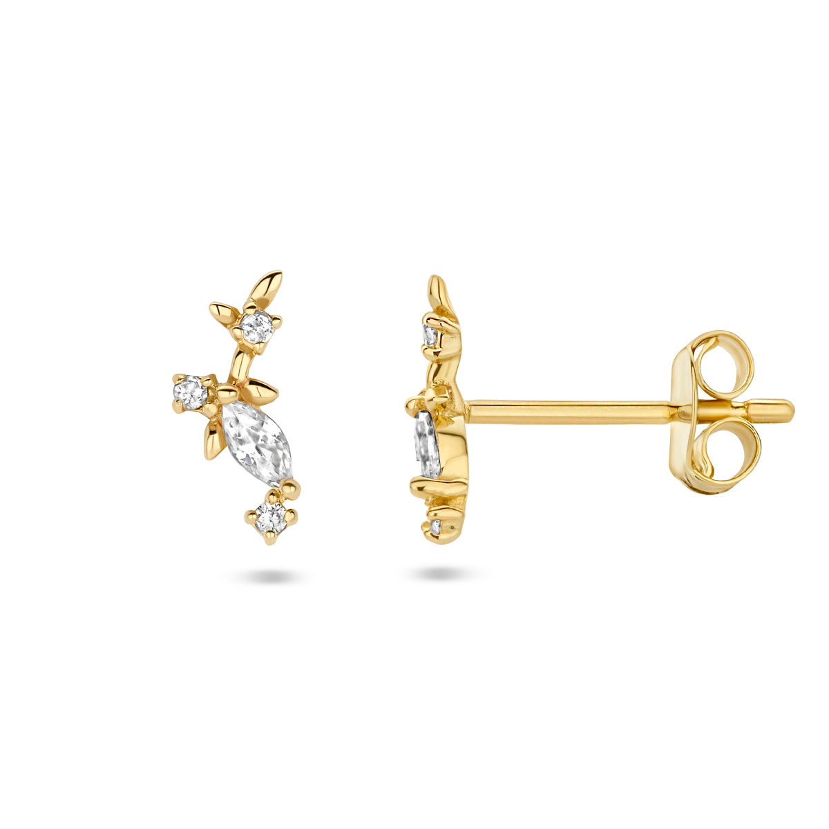 Kasius 14K Geelgouden Oorknoppen met Zirkonia 7,5 mm 4025357 - aanzicht 3