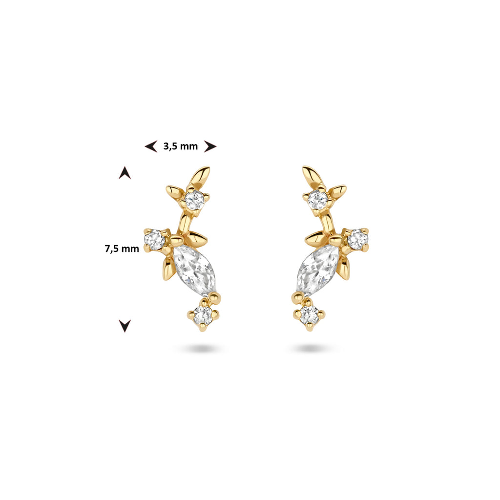 Kasius 14K Geelgouden Oorknoppen met Zirkonia 7,5 mm 4025357 - aanzicht 4