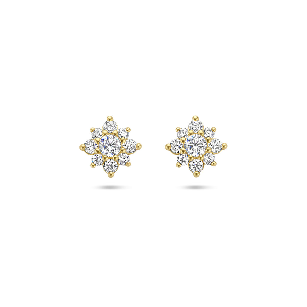 Kasius 14K Geelgouden Oorknoppen Zirkonia Rozet 4027984