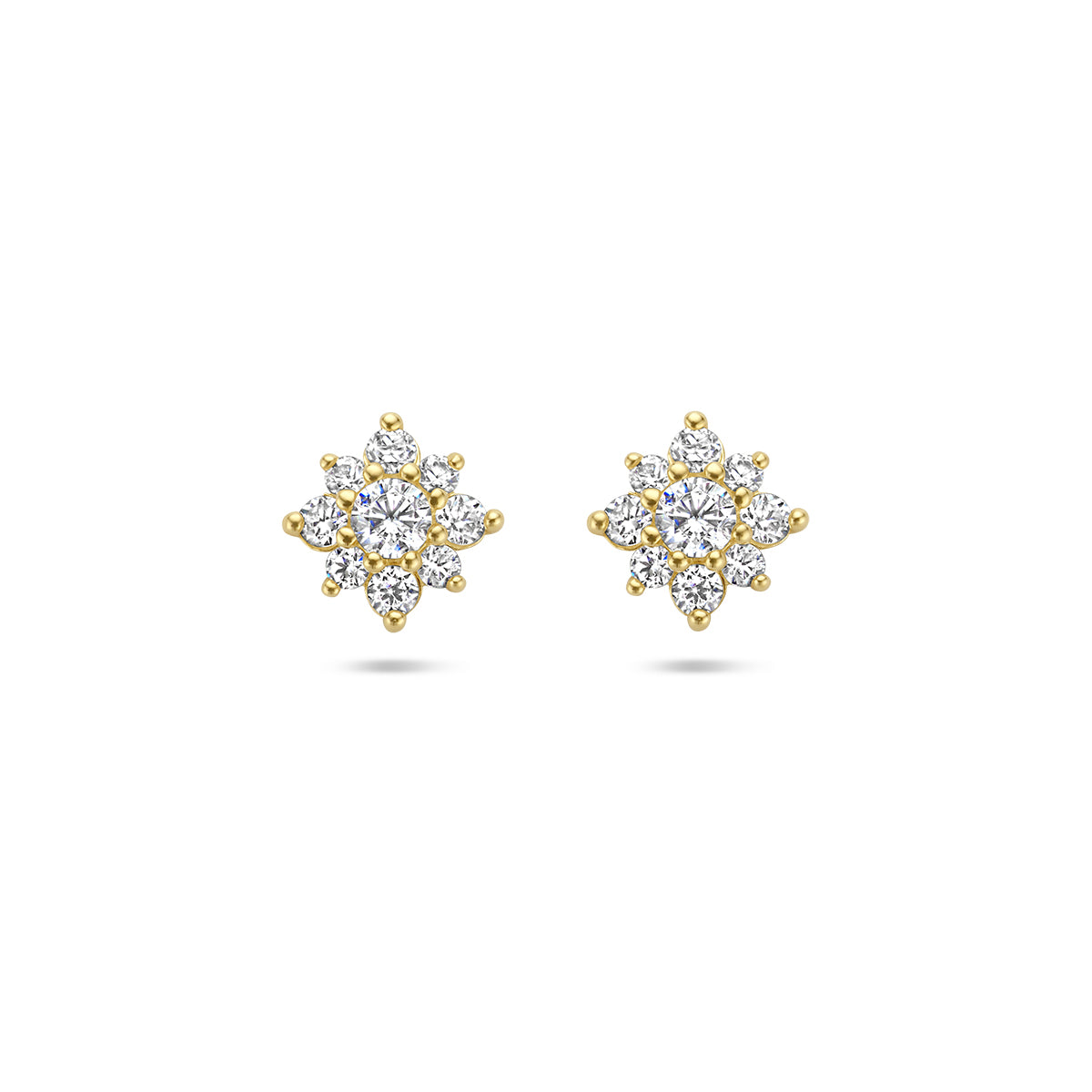 Kasius 14K Geelgouden Oorknoppen Zirkonia Rozet 4027984