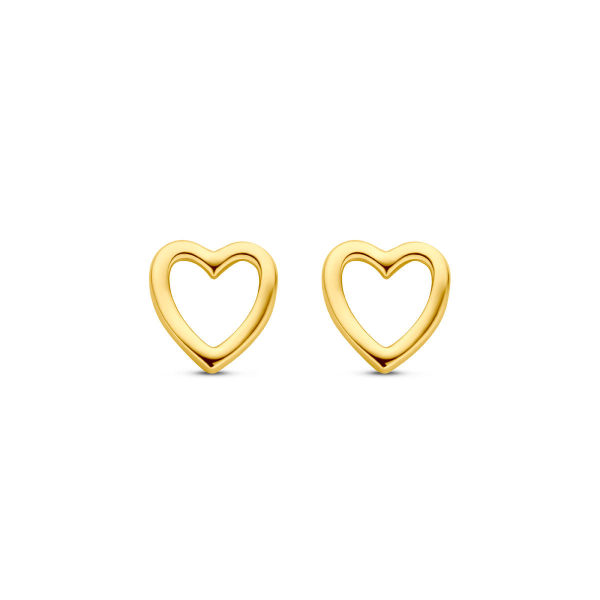 14K Geelgouden Hart Oorknoppen 6 mm