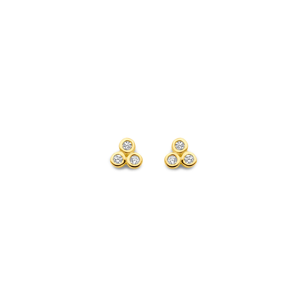 Kasius 14K Geelgouden Oorknoppen met Zirkonia 3 mm 4031008