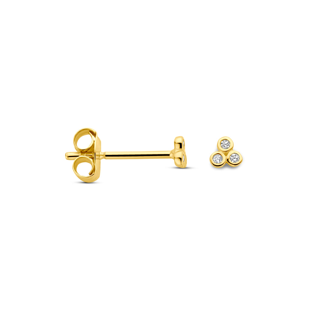 Kasius 14K Geelgouden Oorknoppen met Zirkonia 3 mm 4031008 - aanzicht 3