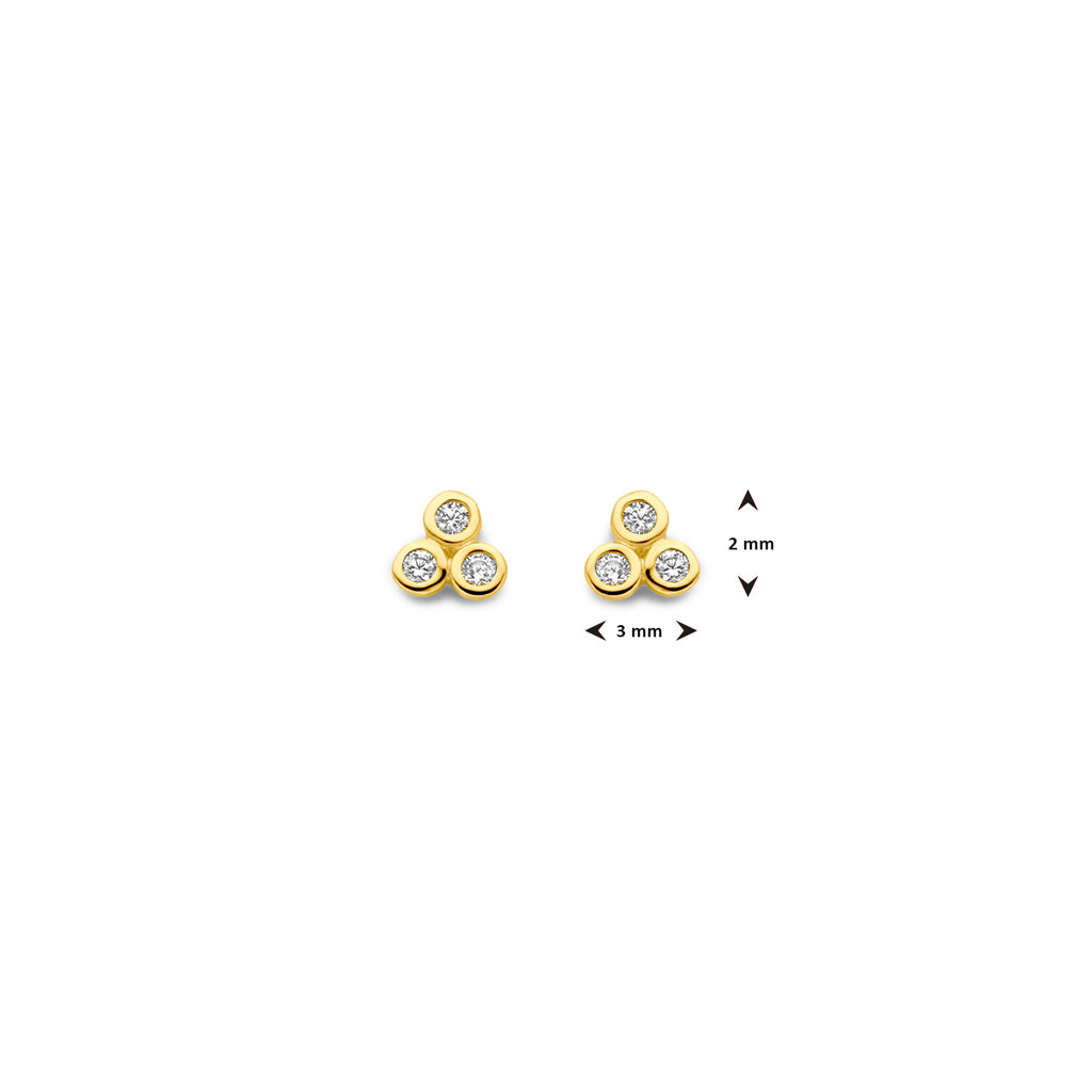 Kasius 14K Geelgouden Oorknoppen met Zirkonia 3 mm 4031008 - aanzicht 4