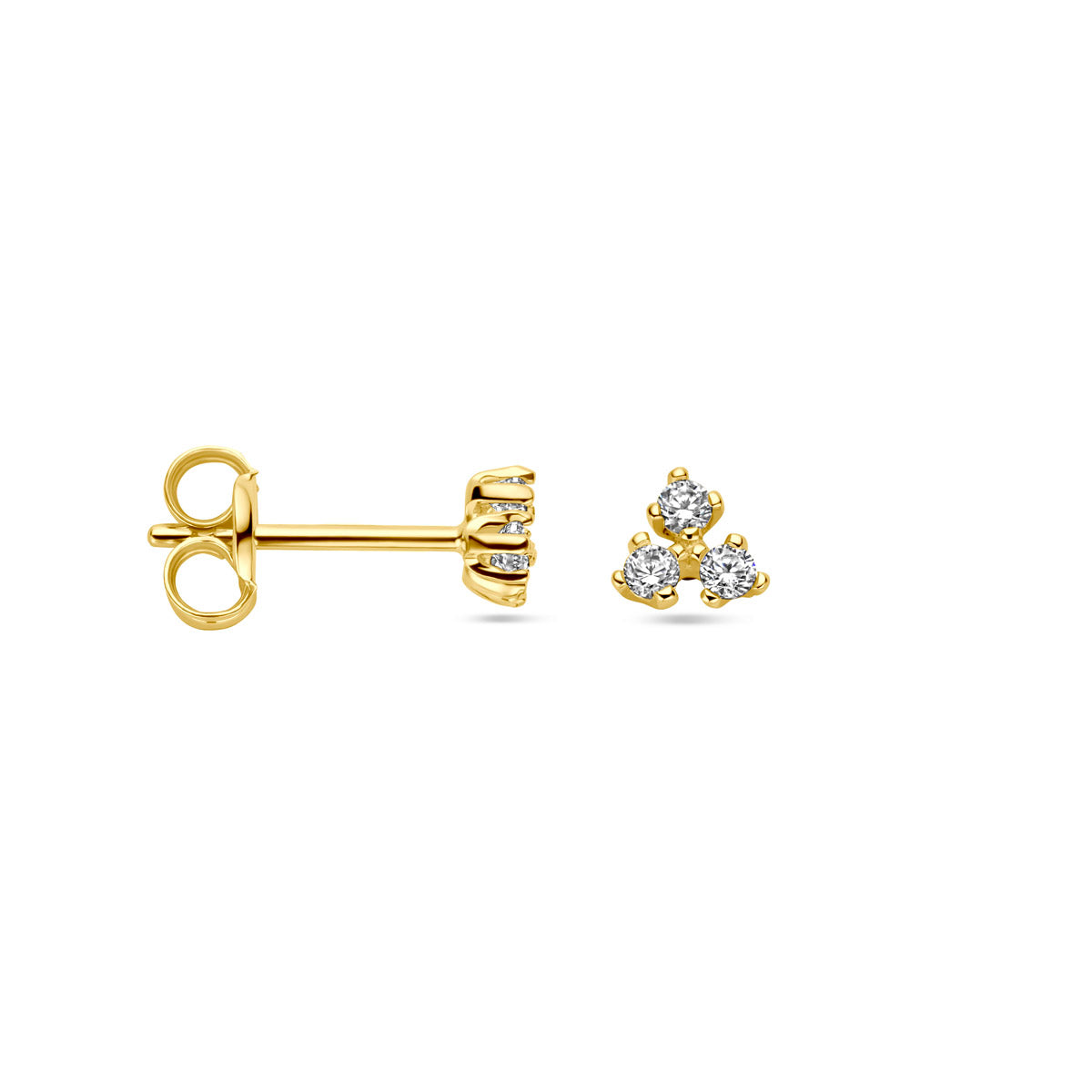Kasius 14K Geelgouden Oorknoppen met Zirkonia 3,5 mm 4031248 - aanzicht 3
