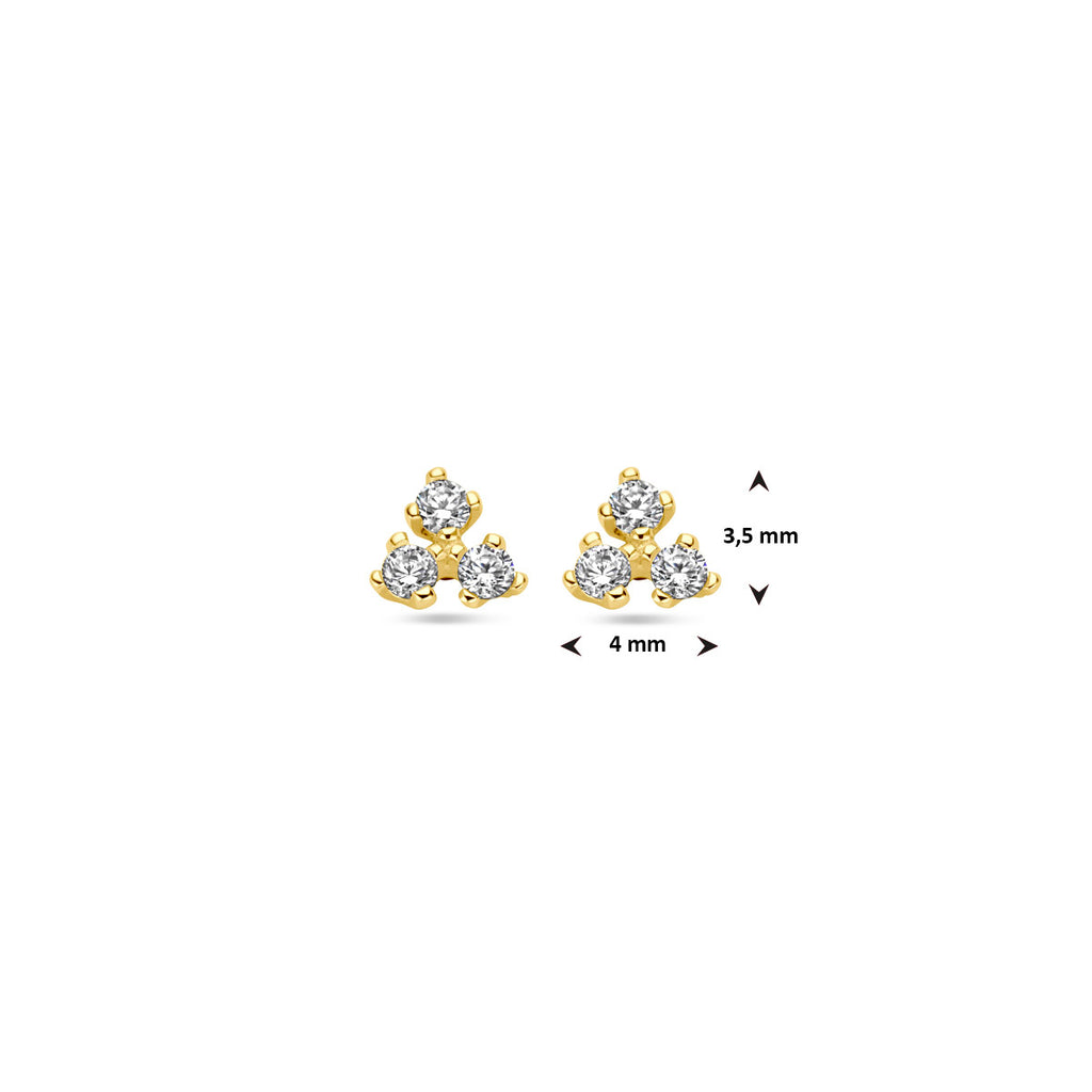 Kasius 14K Geelgouden Oorknoppen met Zirkonia 3,5 mm 4031248 - aanzicht 4