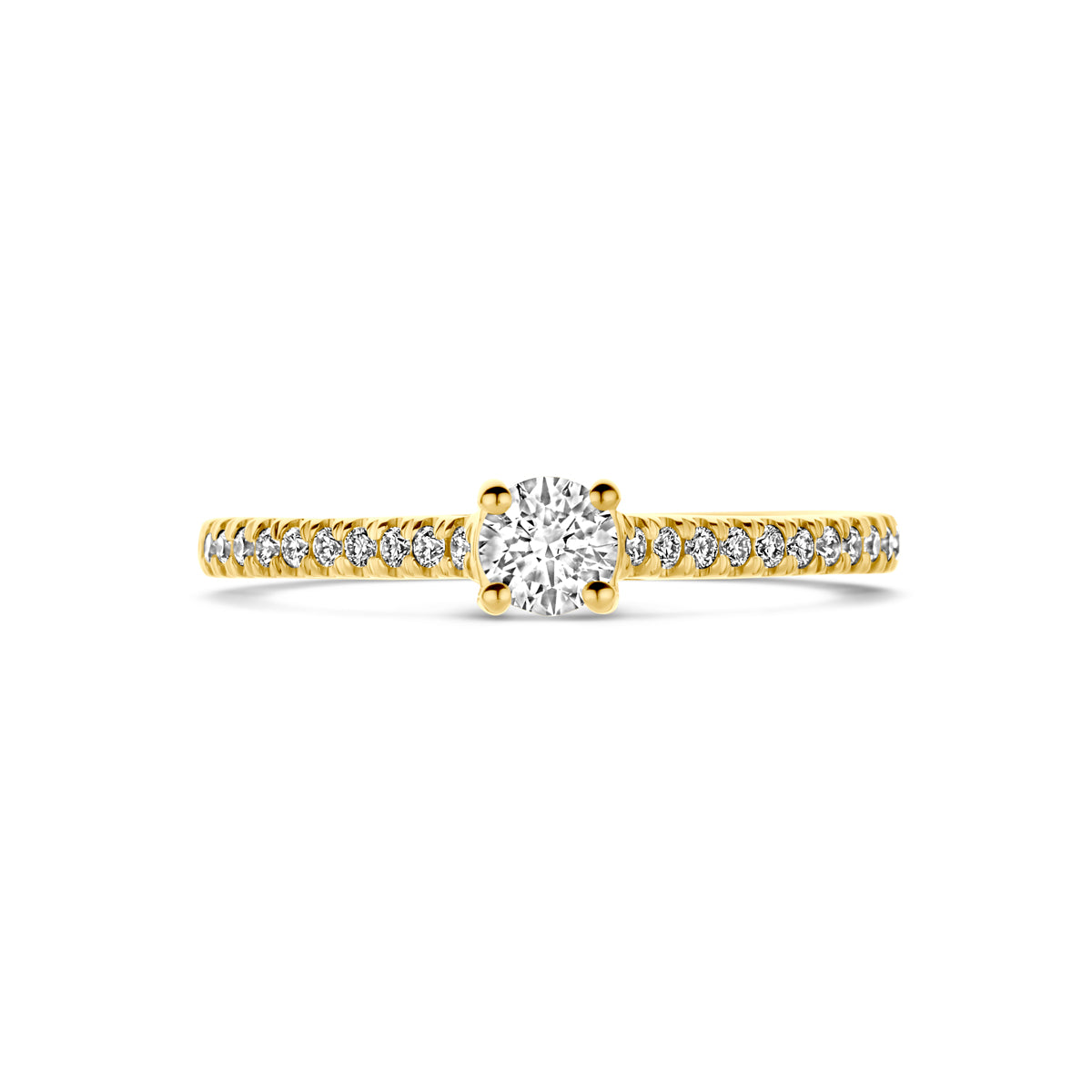 14K Geelgouden Ring met Lab Grown Diamant 0,39 ct - aanzicht 4