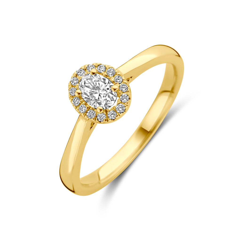 14K Geelgouden Ring met Lab Grown Diamant 0,32 ct