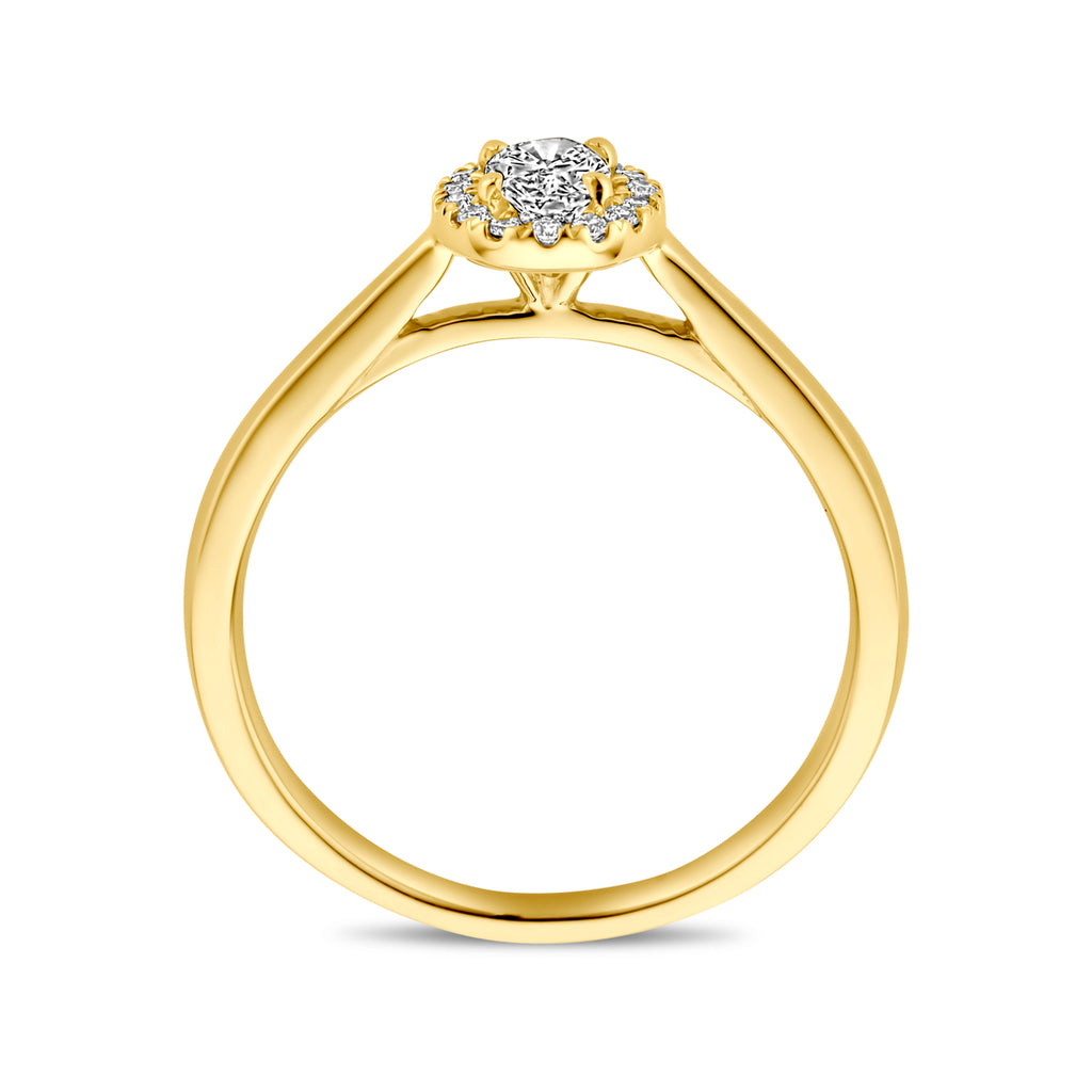 14K Geelgouden Ring met Lab Grown Diamant 0,32 ct - aanzicht 3