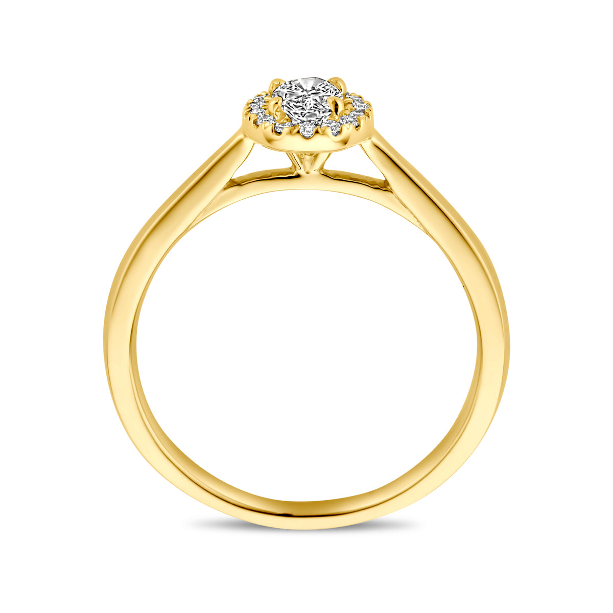 14K Geelgouden Ring met Lab Grown Diamant 0,32 ct - aanzicht 3